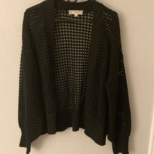 Pink Republic Black Chunky Knit Cardigan